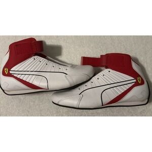 Size 10 PUMA Scuderia Ferrari Kart Cat Mid Driving Shoes White Red 307512 04 Men